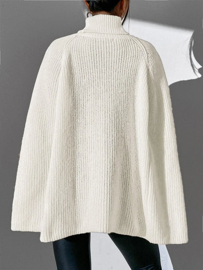 Knitted Turtleneck Poncho