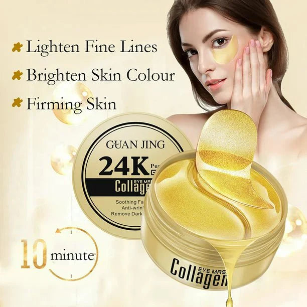 60 Parches Anti Ojeras Mascarilla Gold 24 K Colageno