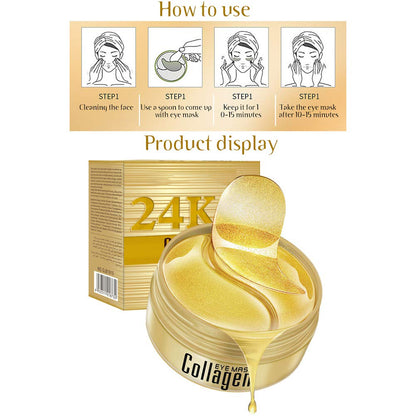 60 Parches Anti Ojeras Mascarilla Gold 24 K Colageno