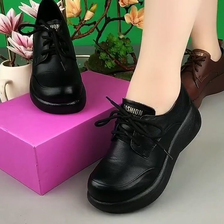 Zapatos de suela blanda de piel auténtica