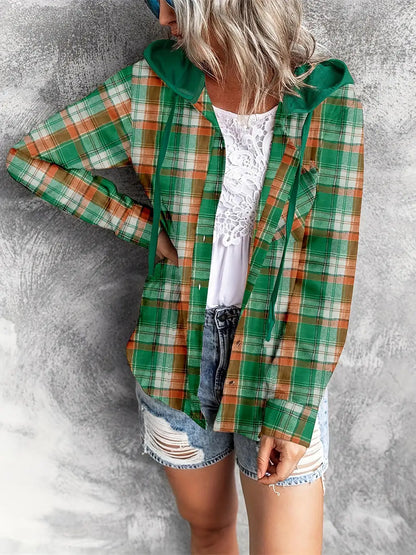 HARPER | Plaid Zip-Up Hoodie