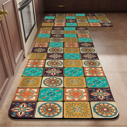 Non-slip Absorbent Bohemian Kitchen Mat