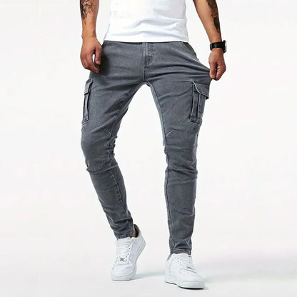 AARON | Denim Cargo Jeans