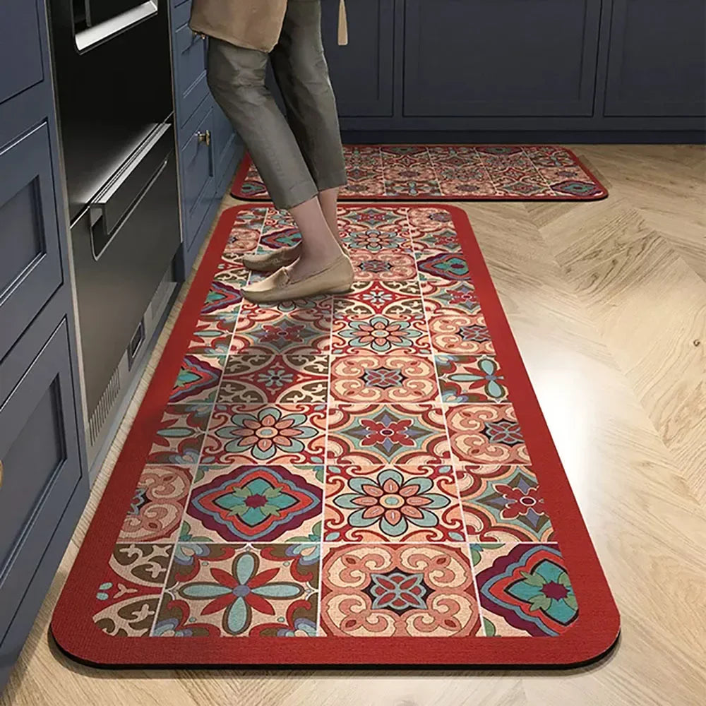 Non-slip Absorbent Bohemian Kitchen Mat