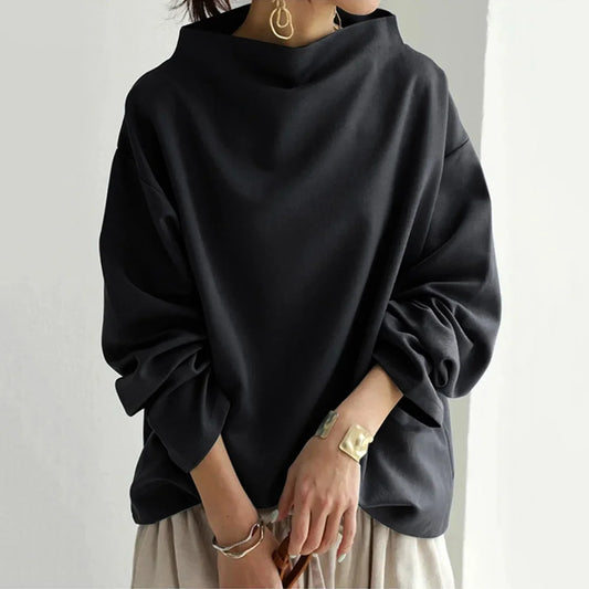 SOPHIA | Classic Open High Collared Sweater