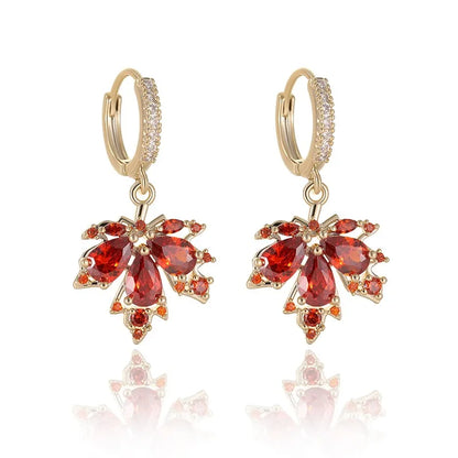 FEUILLE D'ÉRABLE | Red Maple Leaf Earrings