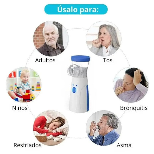 🌟 NEBULIZADOR PORTÁTIL ULTRASÓNICO (PEDIÁTRICO Y PARA ADULTOS) - ¡45% DE DESCUENTO! 🌟