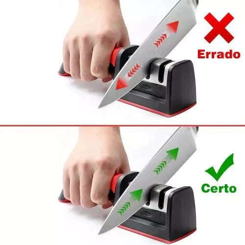 Afilador de cuchillos/tijeras de 3 filos de acero inoxidable 4 en 1