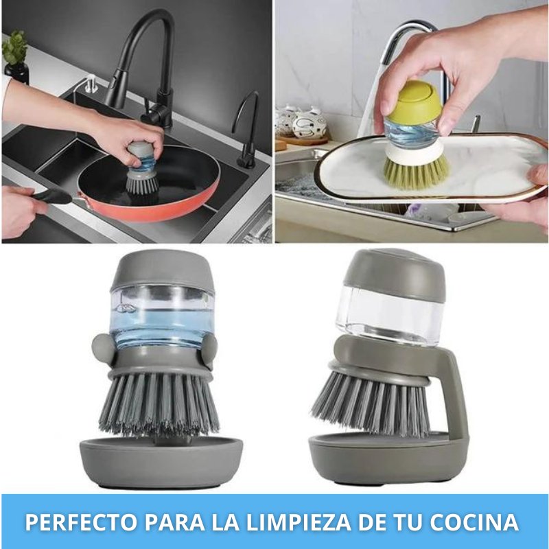 CEPILLO (Pro) LAVAPLATOS CON DISPENSADOR