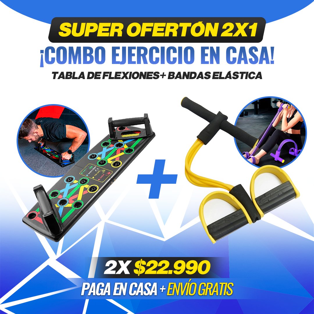 Combo de ejercicio Tabla de Flexiones Portátil y Bandas elástica multifuncional Fitlazz™