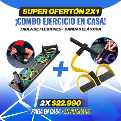 Combo de ejercicio Tabla de Flexiones Portátil y Bandas elástica multifuncional Fitlazz™