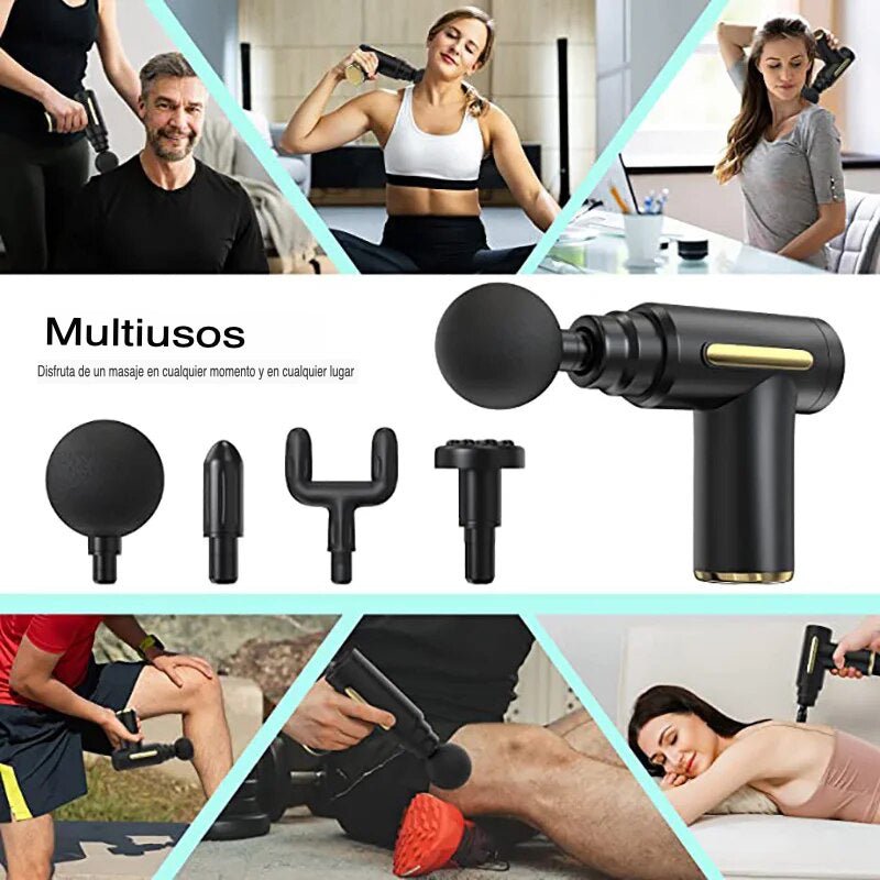 Combo relajación Plus: Pistola Masajeador Profesional y Mini Masajeador Muscular