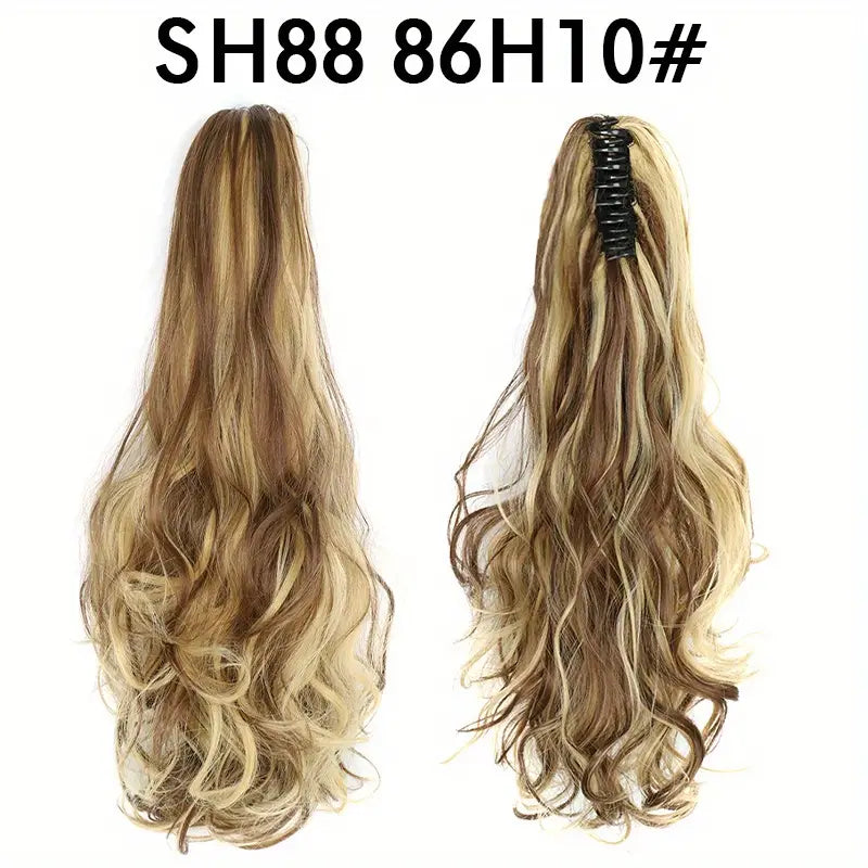 Extensiones de cabello de cola de caballo largas y onduladas