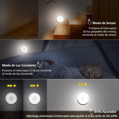 Luz led recargable con sensor de movimiento ( Pack 2 Unds )