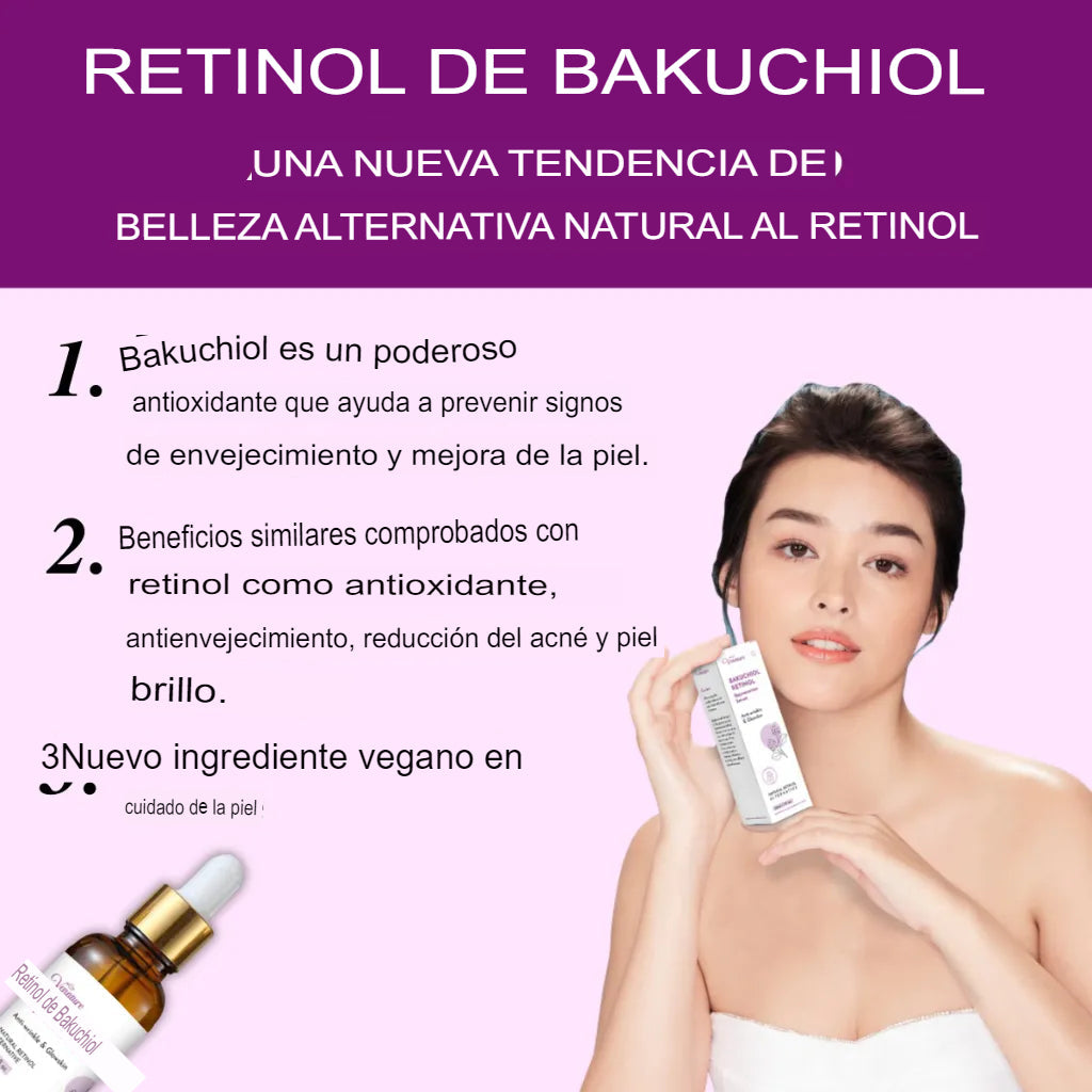 Suero rejuvenecedor con bakuchiol y retinol😍- Para acne, manchas y piel seca