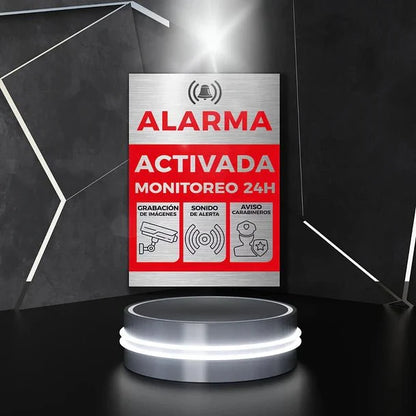 Placa Letrero Cartel Metalico Alarma